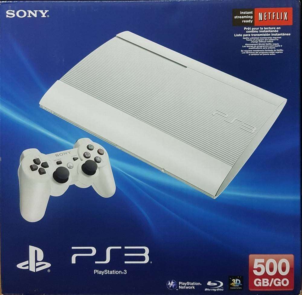 PlayStation 3 Super slim console (500GB) 1xcontroller and cables - White Edition
