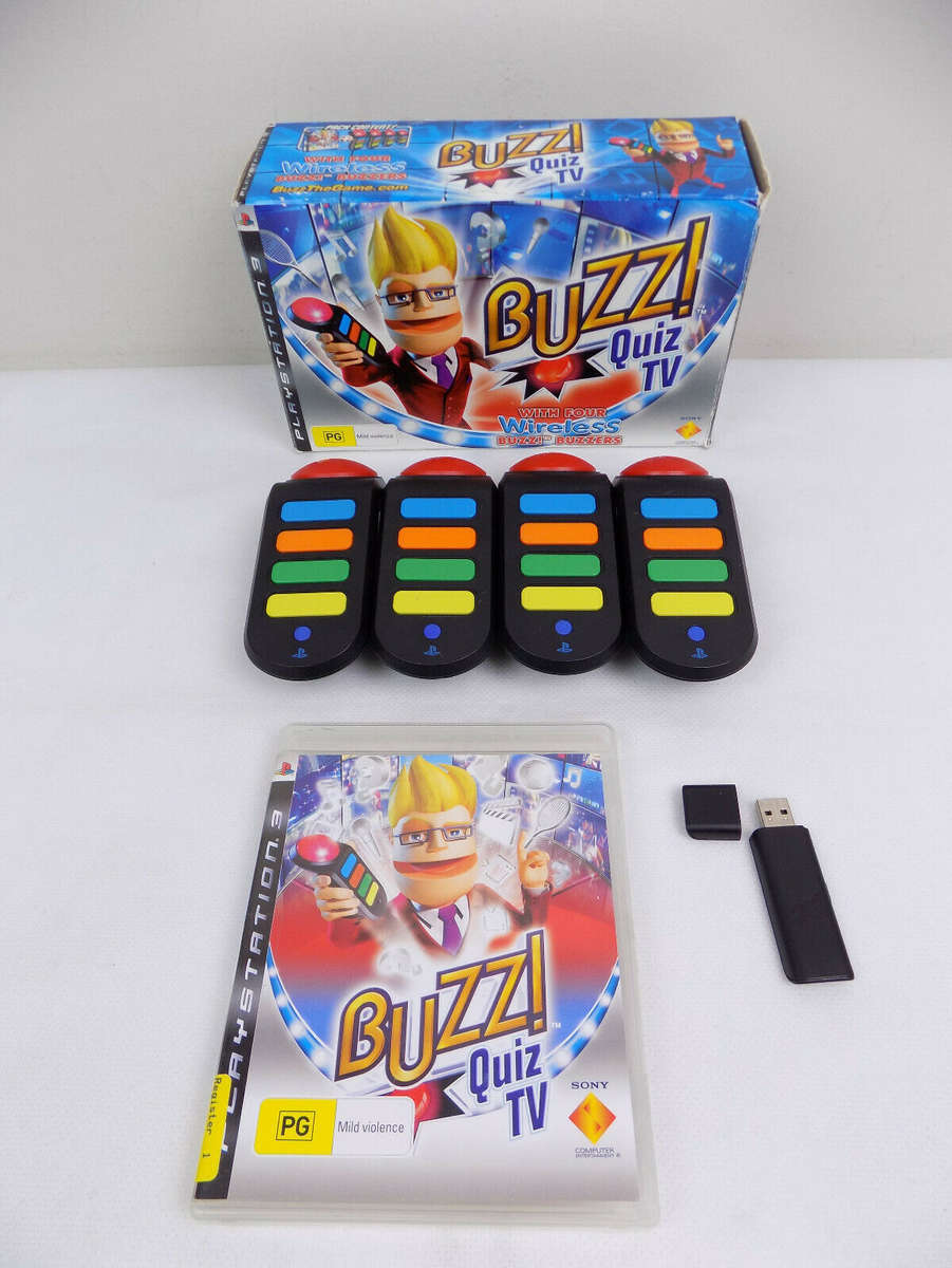 Buzz games plus 4x wireless buzz controllers for PS2/PS3 - in the box