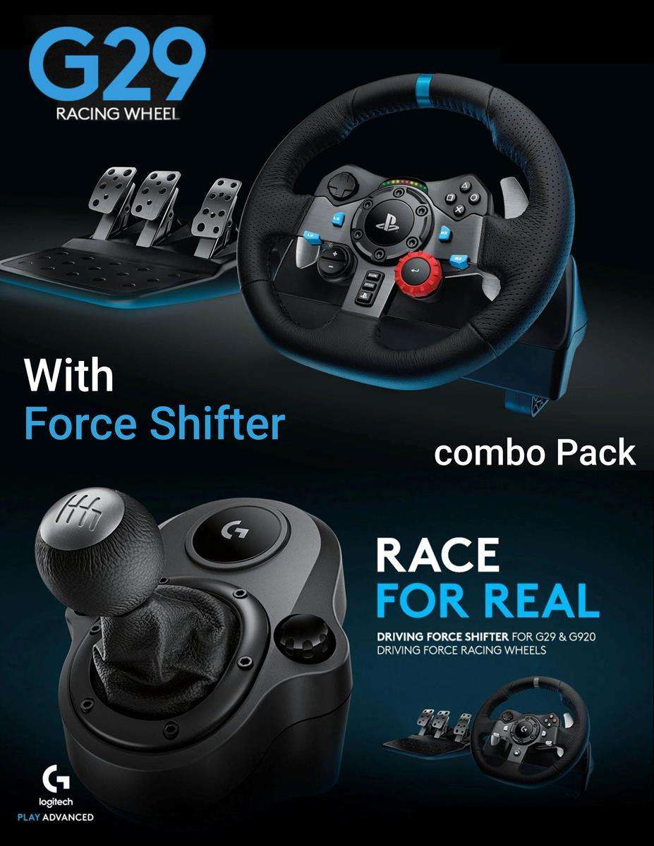 Logitech G29 Driving Force Racing Steering Wheel and Pedals, with Shifter - Pc /Ps3/ Ps4 /Ps5