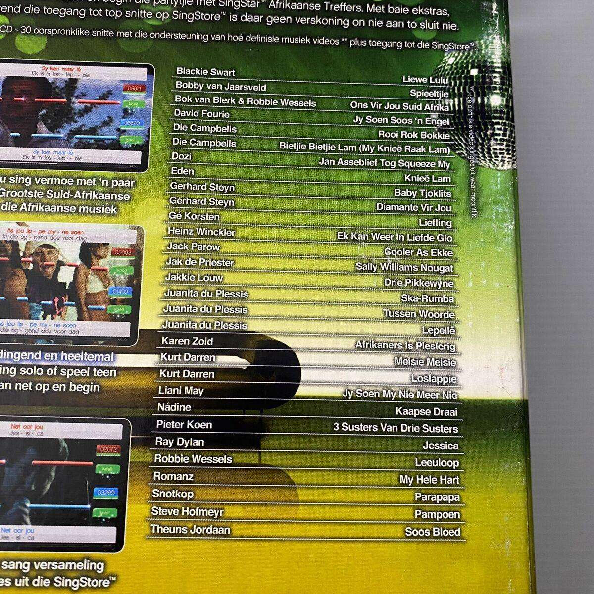 ps2/ ps3 Singstar Wired Mics 1X PS3 GAME BUNDLE -Singstar Afirkaanse Treffers