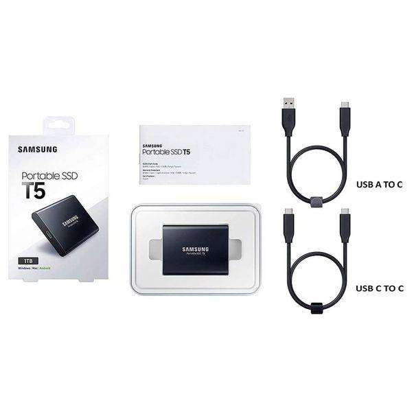 Samsung T5 1TB USB 3.1 Portable Solid State Drive (SSD) - Black / USB 3.1 Gen.2 - boxed