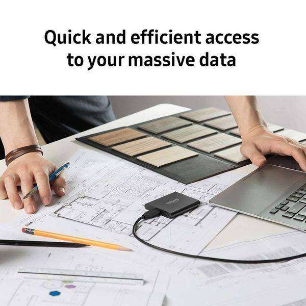 Samsung T5 1TB USB 3.1 Portable Solid State Drive (SSD) - Black / USB 3.1 Gen.2 - boxed