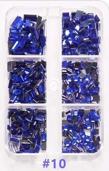 6 Grids Flat Bottom Rhinestone - 10