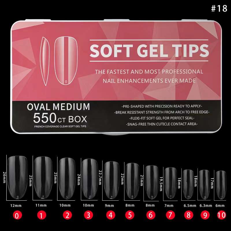 Soft Gel Tips  Oval Medium 550pcs