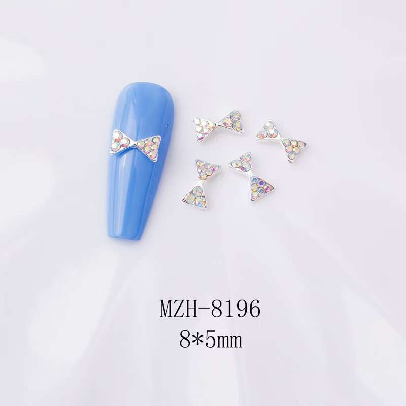 Crown Bowtie Alloy Nail Rhinstone 5pcs-  MZH-8196