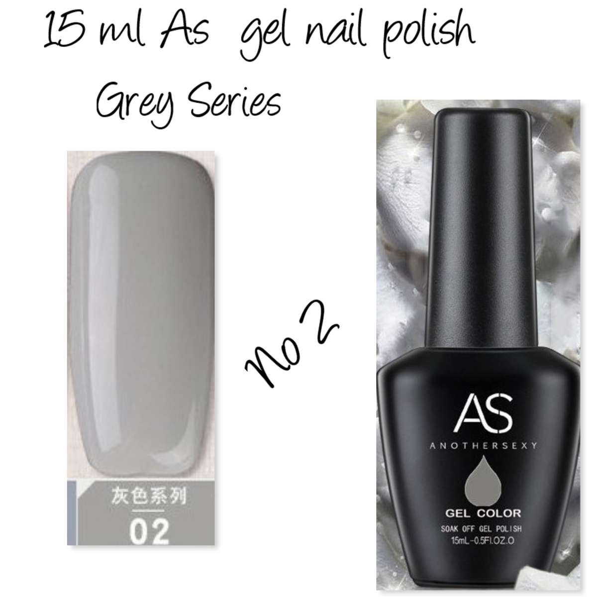 AS UV/LED Gel Polish 15ml - Grey Series  no 2