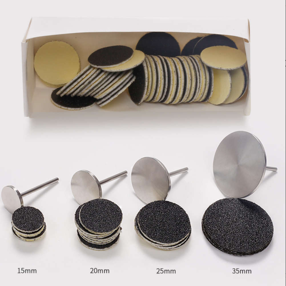 Replaceable Sanding Discs 50pcs with 1pc Metal for Electric Foot Files 120 grid -  35mm