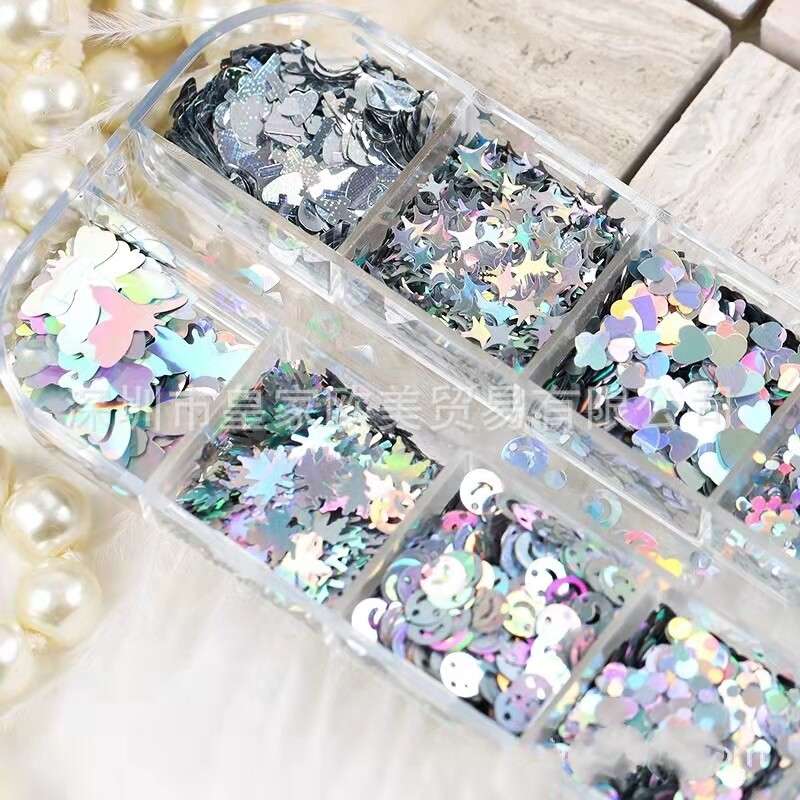 12 Grid Laser Nail Decoration