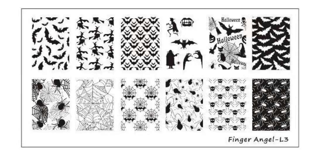 Nail Stamping Metal Plate - Finger Angel L ( Halloween ) message number