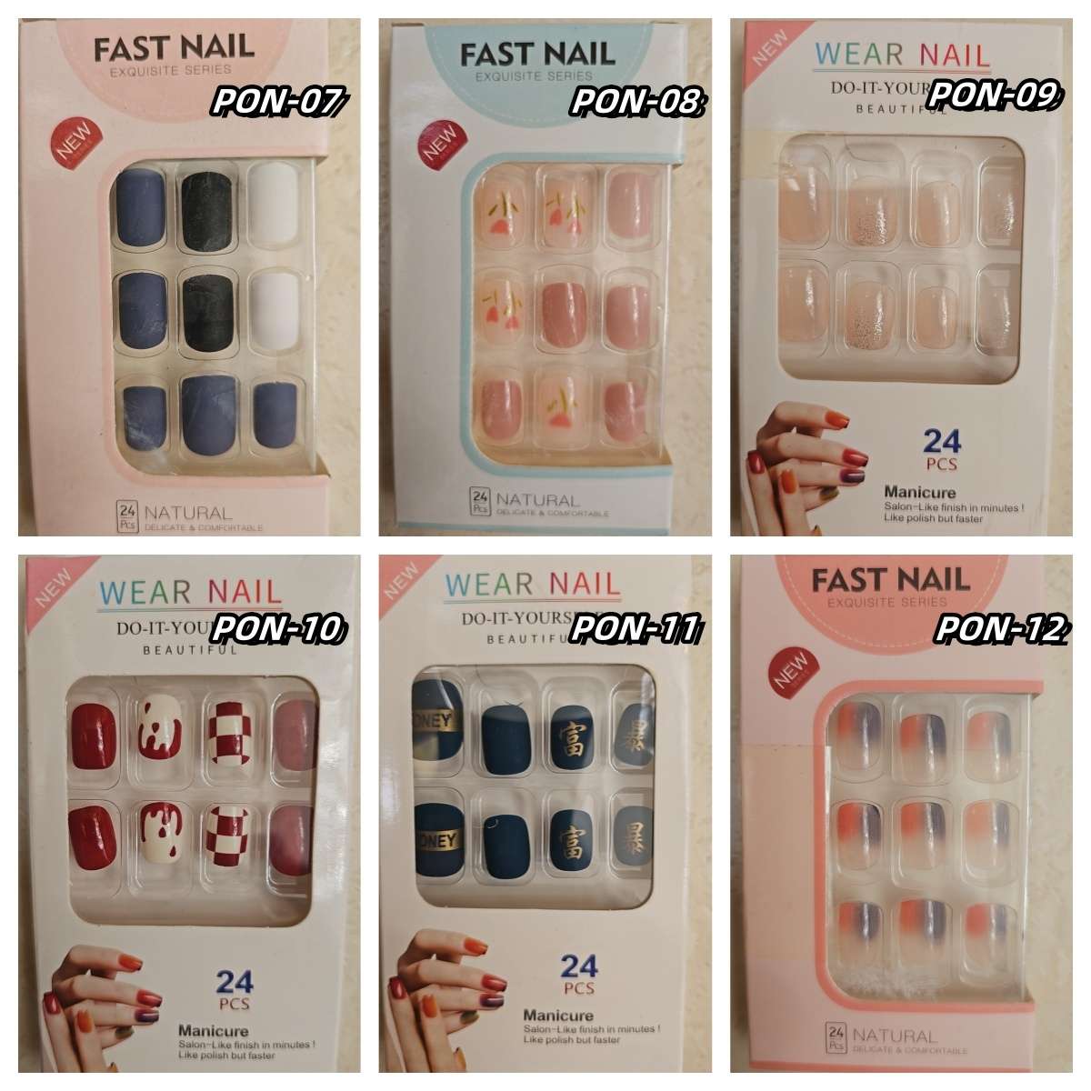 Press On Nails 24pcs  message number of box