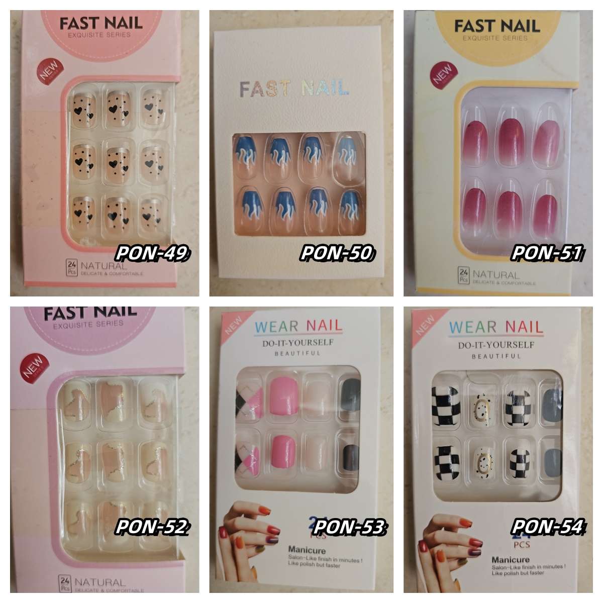 Press On Nails 24pcs  message number of box
