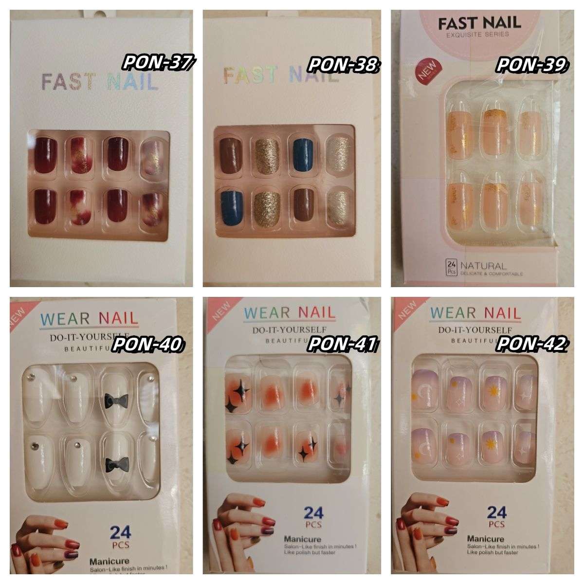 Press On Nails 24pcs  message number of box