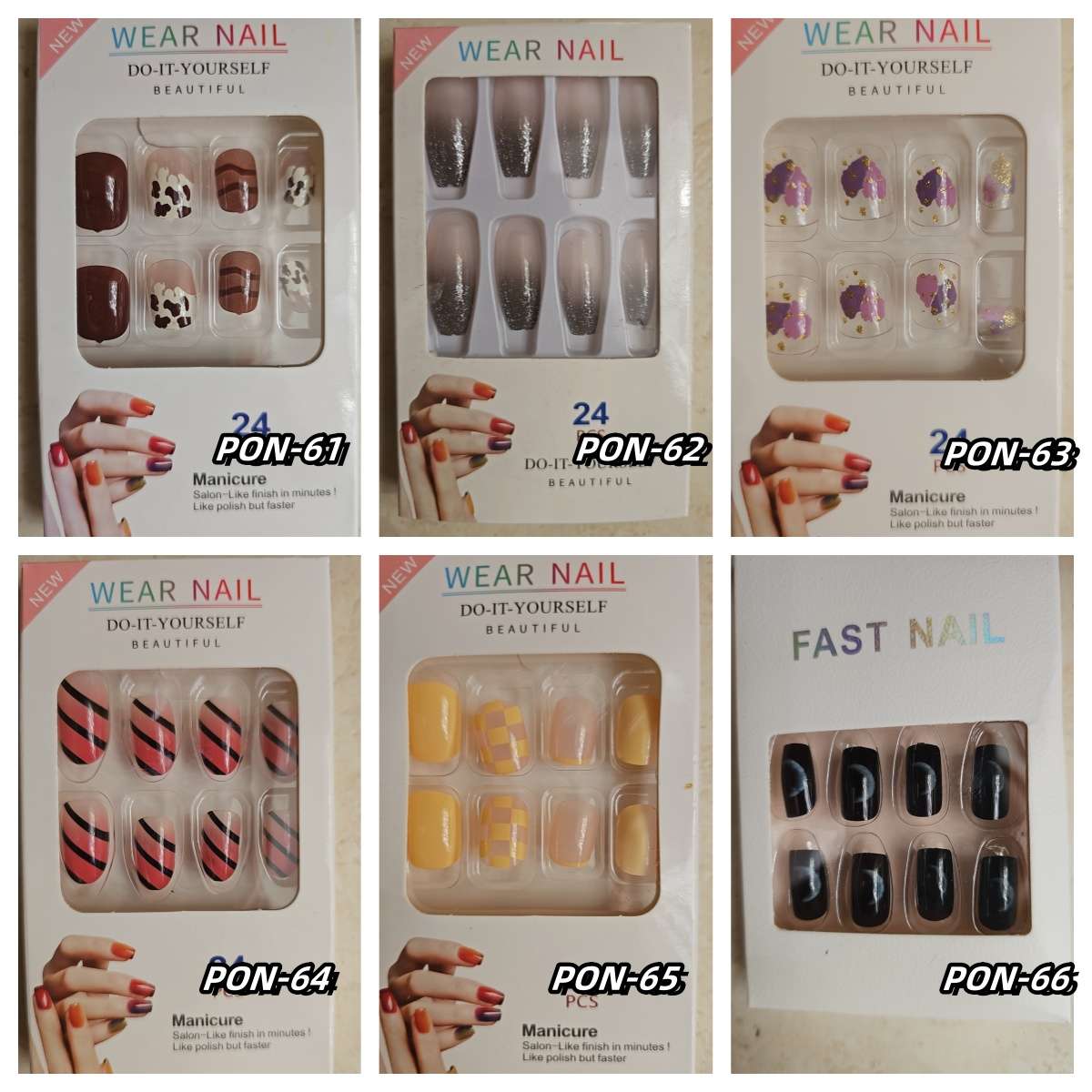 Press On Nails 24pcs  message number of box
