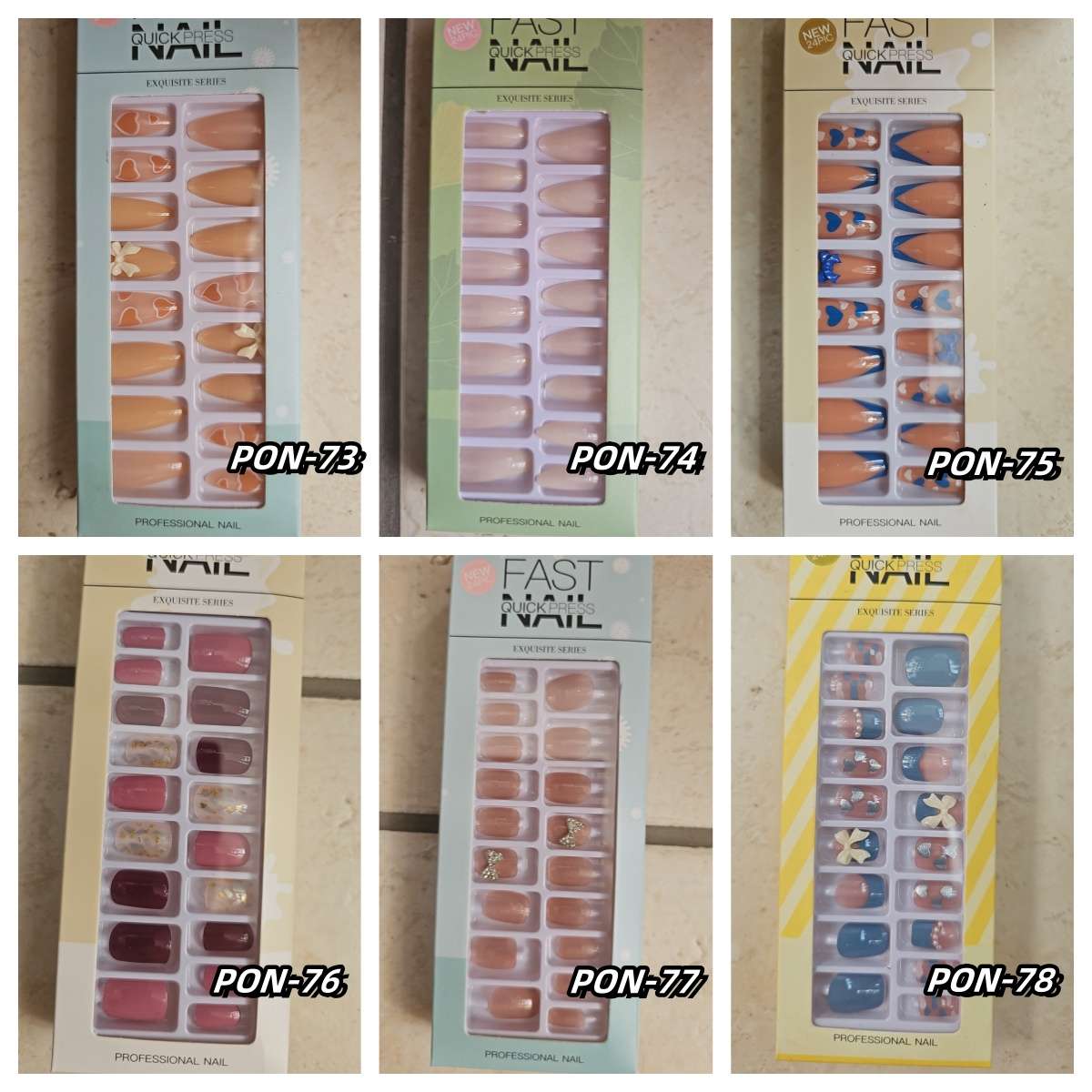 Press On Nails 24pcs  message number of box