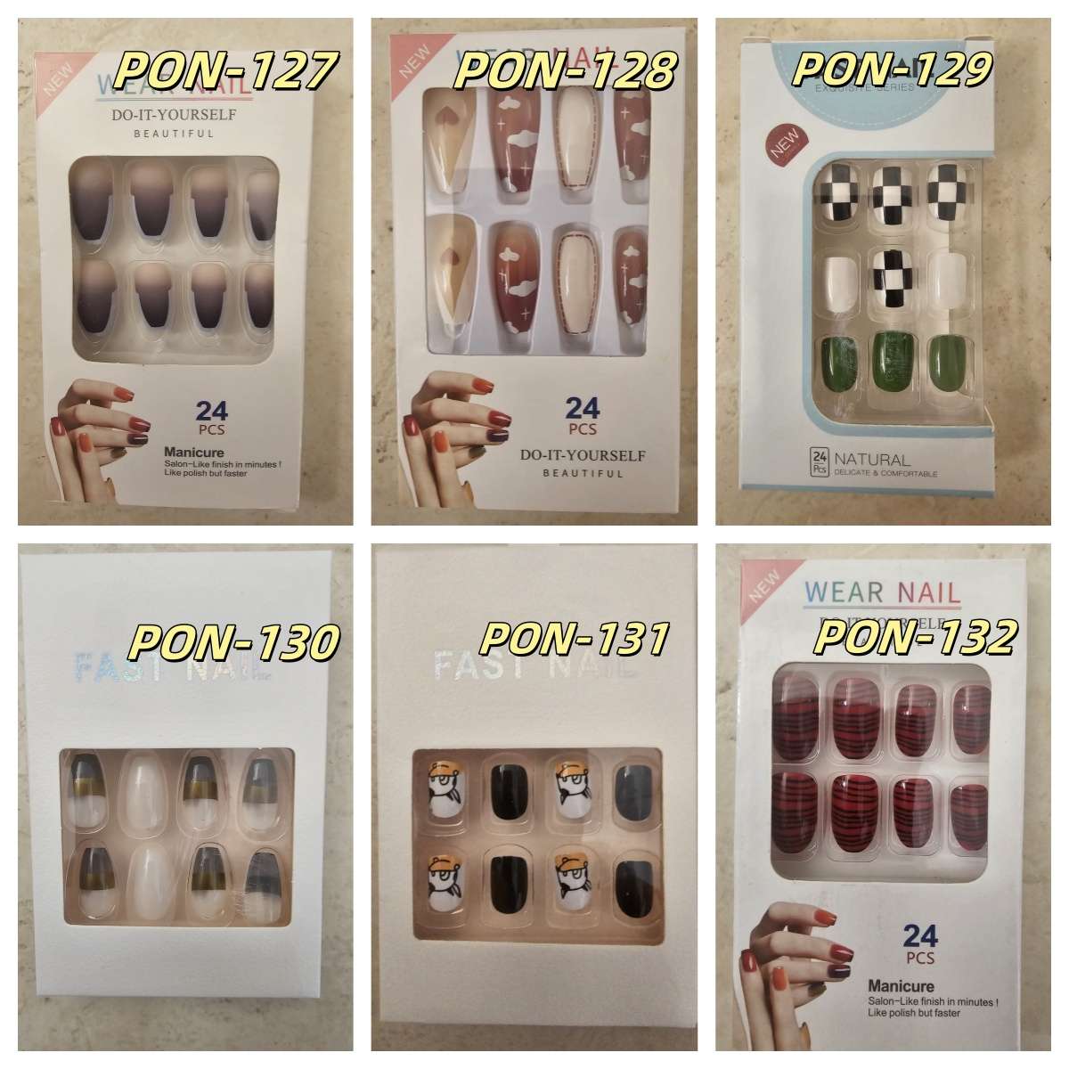 Press On Nails 24pcs  message number of box