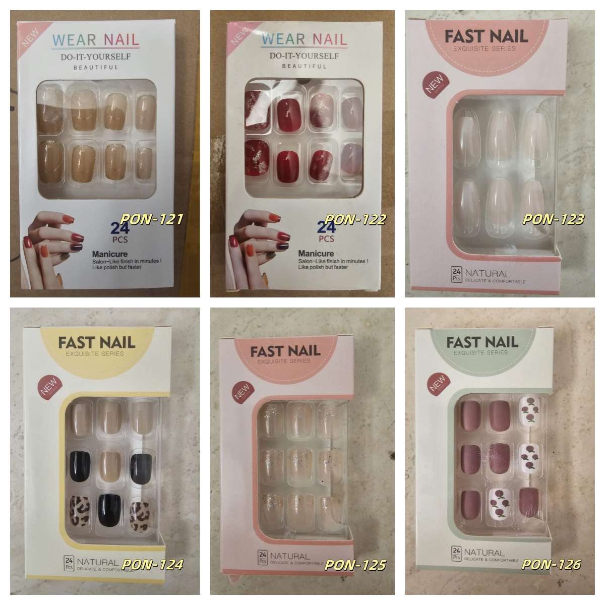 Press On Nails 24pcs  message number of box