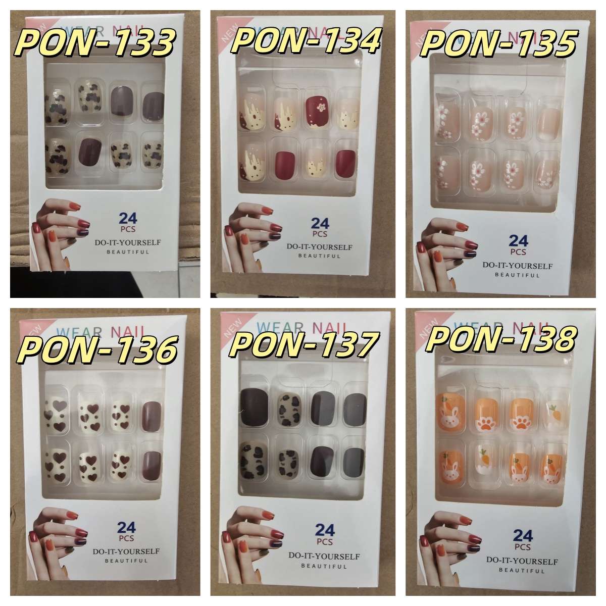Press On Nails 24pcs  message number of box