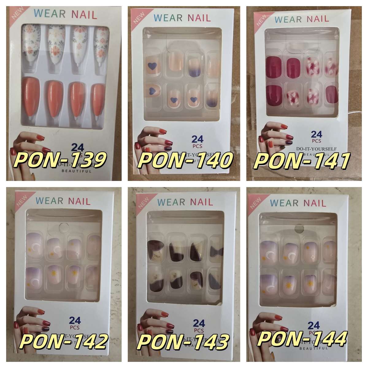 Press On Nails 24pcs  message number of box