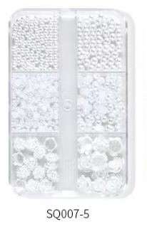 6 Grids Pearl Nail Decoration-   SQ007-5