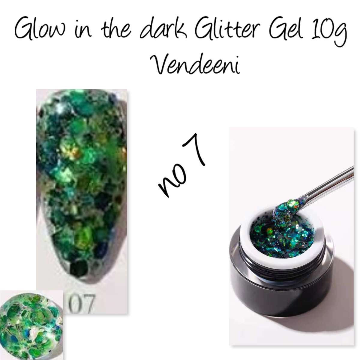 Glow in the dark Glitter Gel 10g  no 7