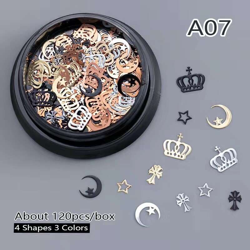 Black Pot 4 shapes Nail Art 120pcs number 7