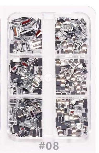 6 Grids Flat Bottom Rhinestone - 8