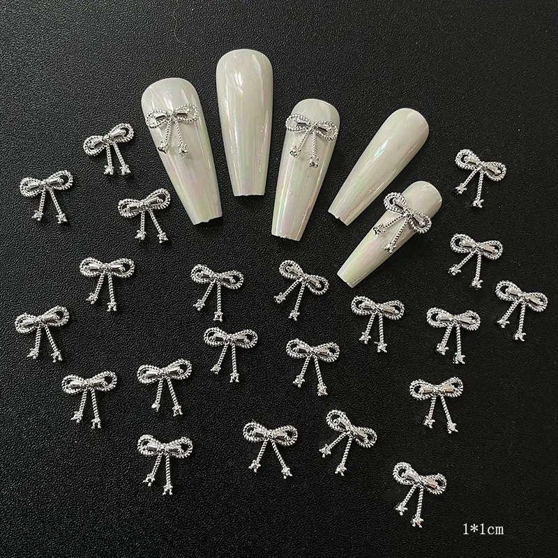 Alloy Butterfly Nail Rhinestones 10pcs -  Silver