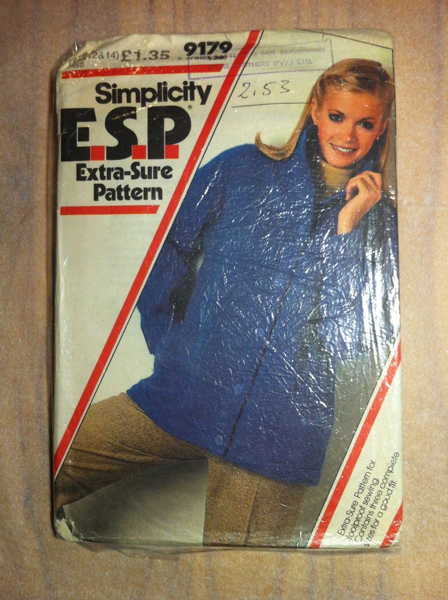 Simplicity 9179 Unlined Jacket. Size 10, 12, 14. Complete Uncut F/F