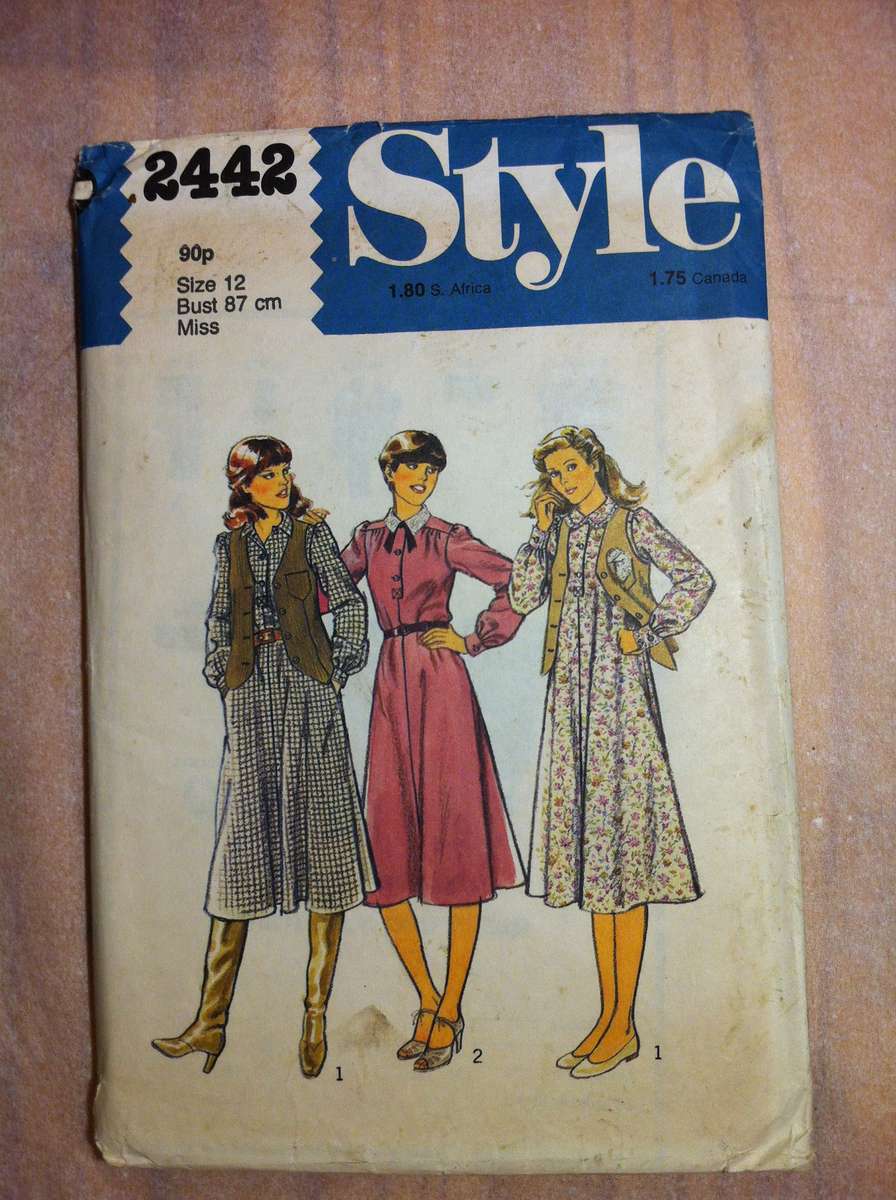 Style 2442 Dress and Waistcoat. Size 12. Complete