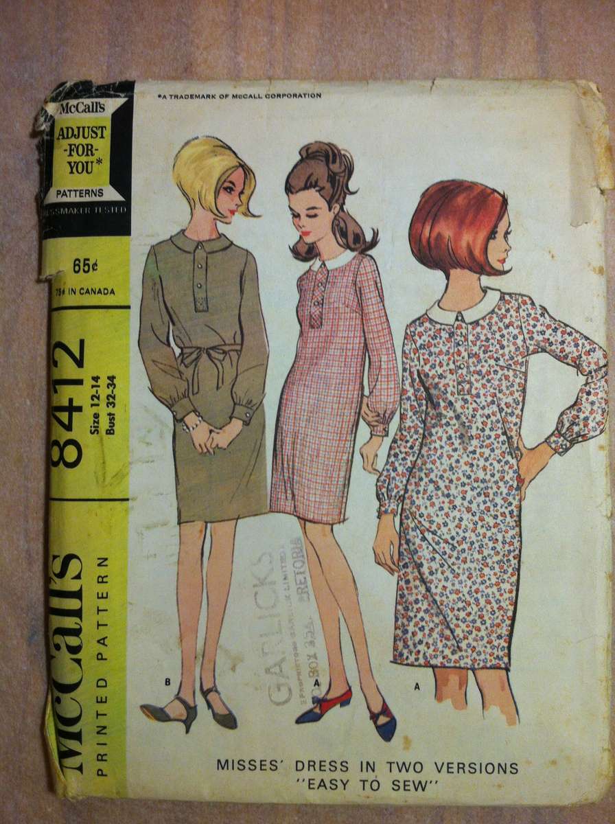 McCalls 8412 Dress in Two Versions. Size 12-14. Complete