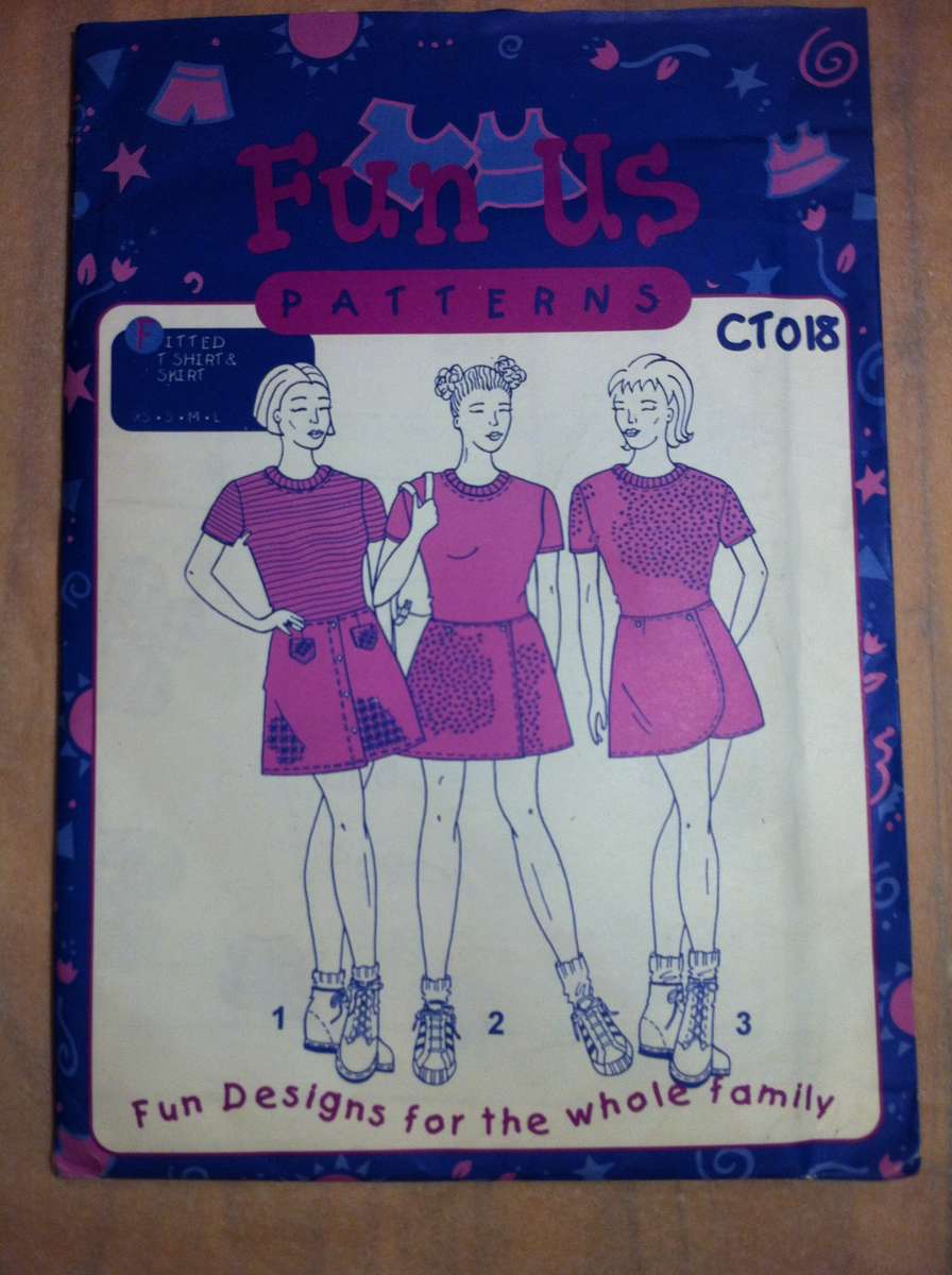 Fun Us CT018 T Shirt & Skirt Pattern. Size XS-L. Sealed envelope