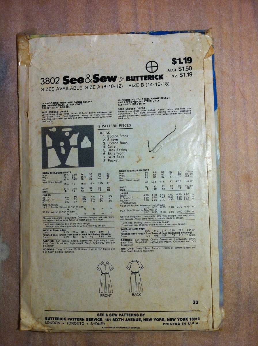 See & Sew 3802 Dress. Size 8,10,12. Cut on 12. Complete