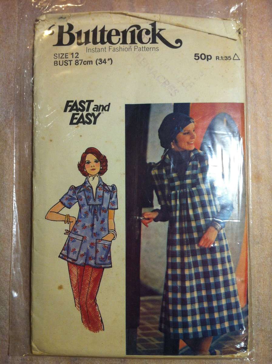 Butterick 4352 Dress & Top. Size 12.  Missing 6/Pocket.