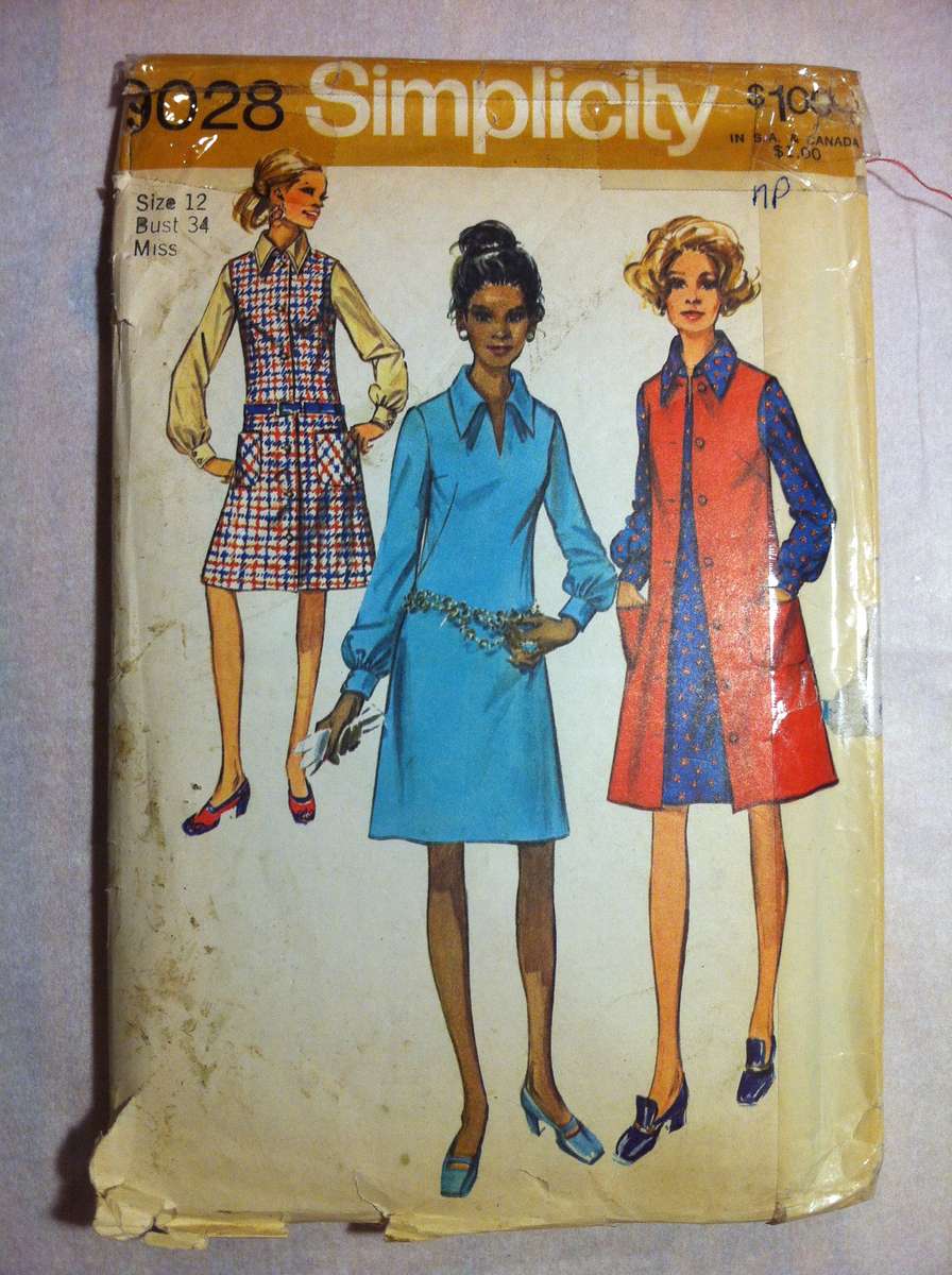 Simplicity 9028 Dress and Jumper. Size 12. Complete