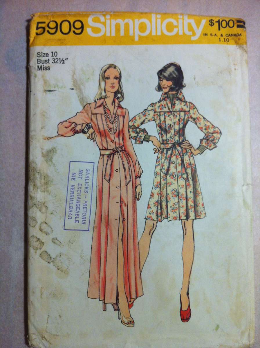 Simplicity 5909 Dress. Size 10. Complete Uncut F/F