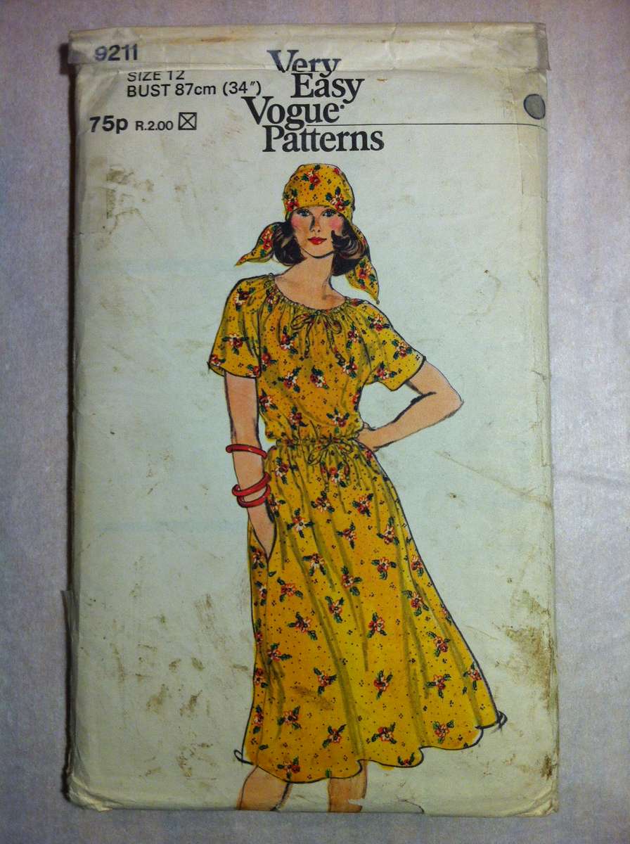 Vogue 9211 Dress and Scarf. Size 12. Complete