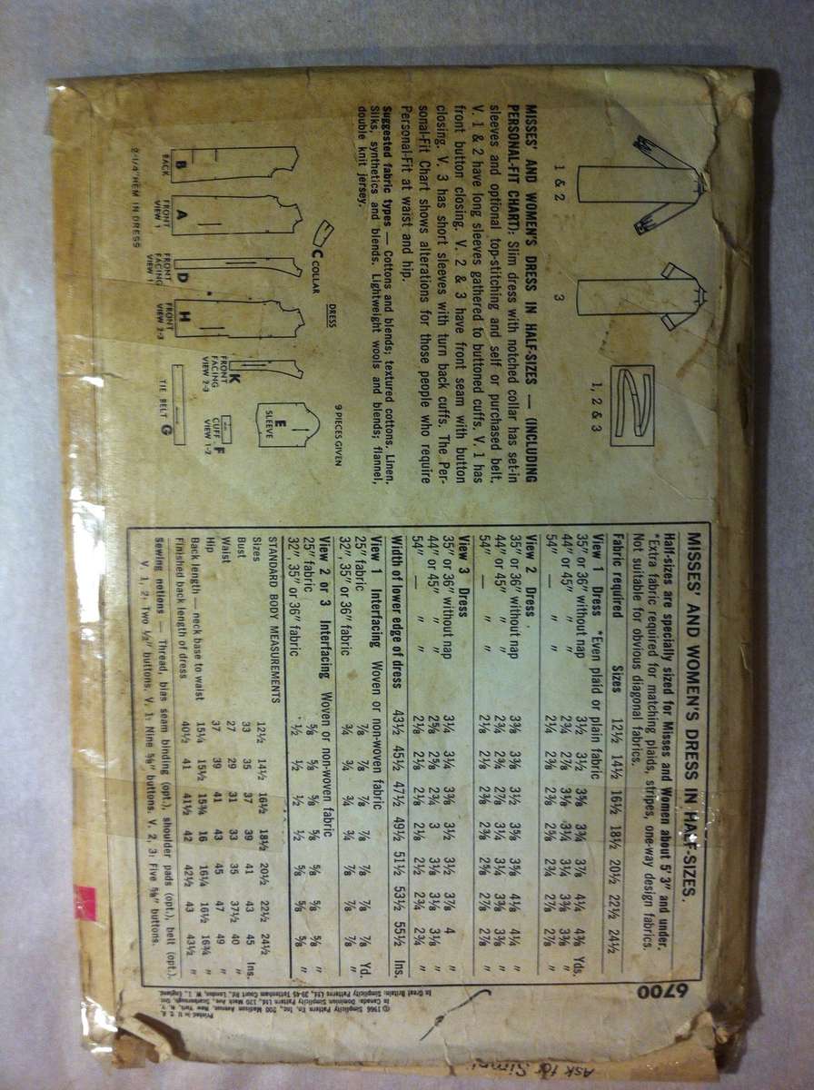 Simplicity 6700 Dress in Half Sizes. Size 16,5. Complete