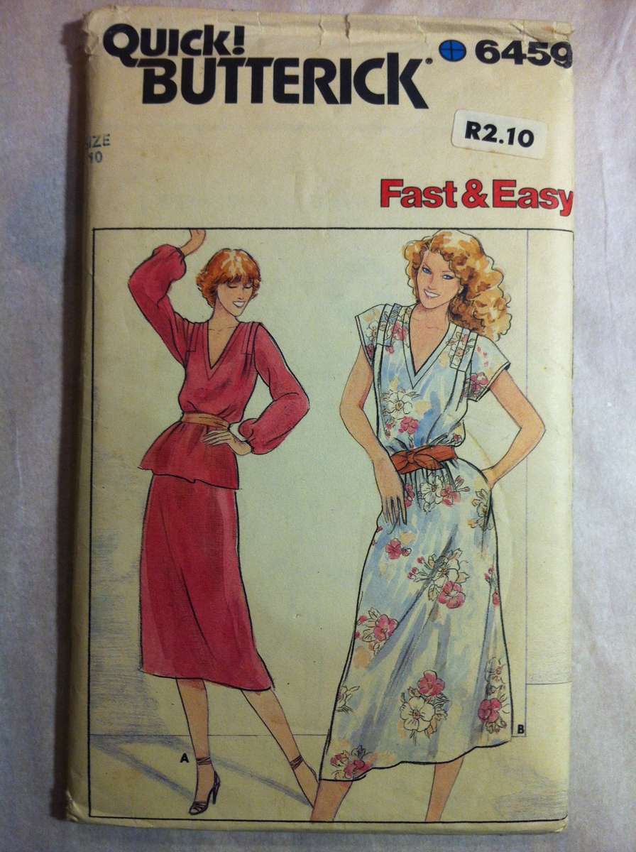 Butterick 6459 Dress Top & Skirt. Size 10. Complete