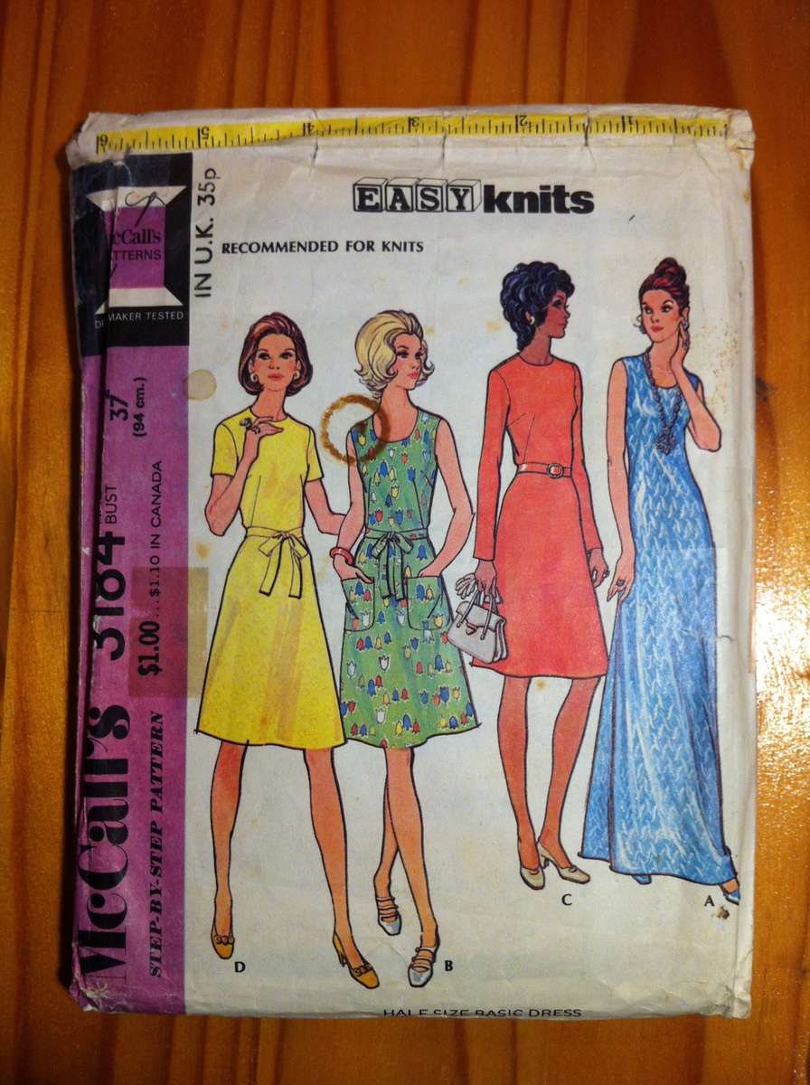 McCalls 3184 Basic Dress for Knits. Size 14,5. Missing 4/Pocket