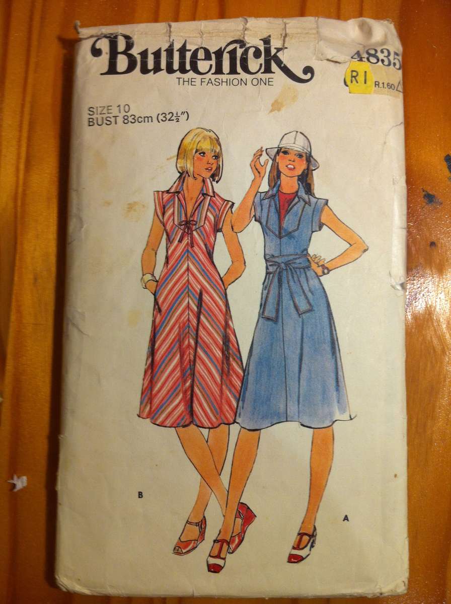 Butterick 4835 Dress and Belt. Size 10. Missing 6/Pocket.
