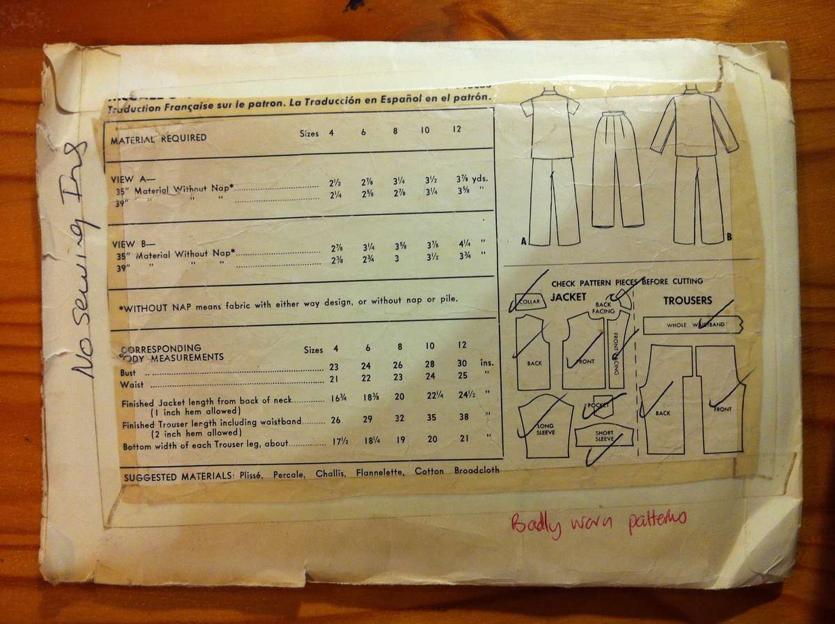 McCalls 9234 Childs  Pyjama Top and Pants. Size 4 . No Sewing Instructions