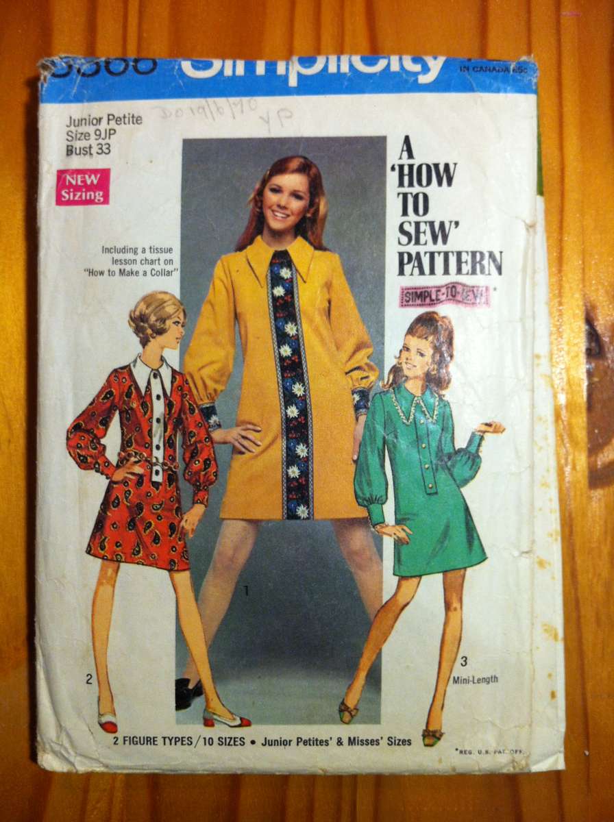 Simplicity 8366 Junior Petite Dress. Bust 33" / Size9JP. Missing G / Sleeve Facing.