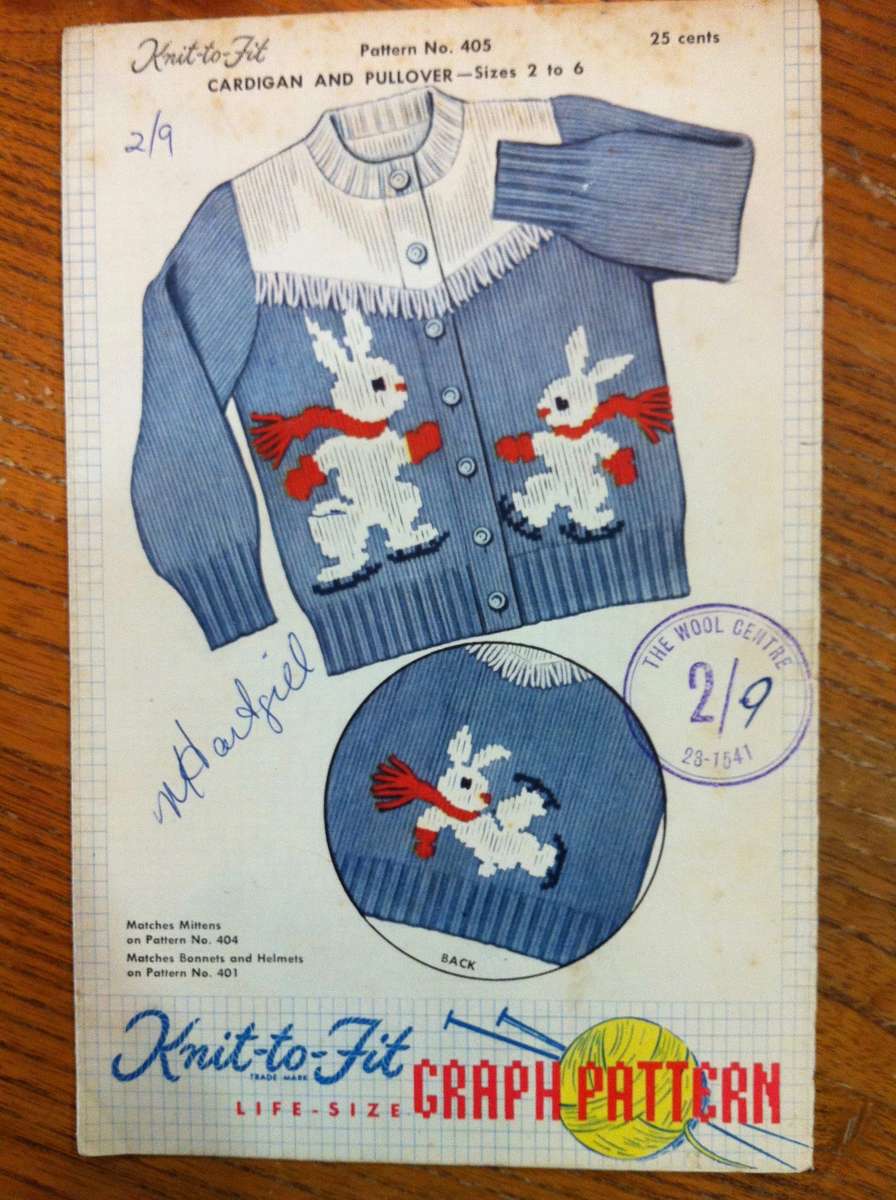 Knit to Fit 405 Cardigan and Pullover. Childs size 2-6.