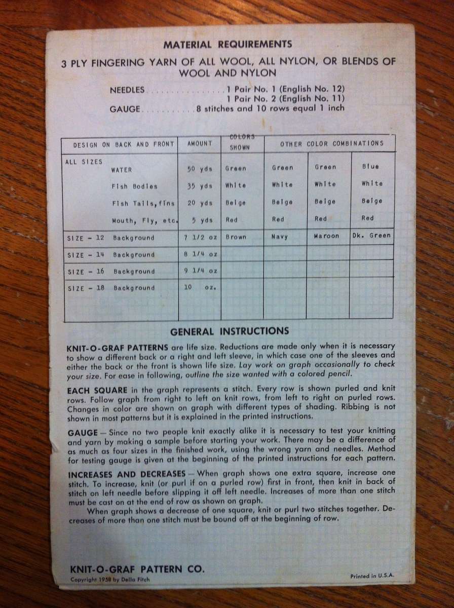 Knit O Graph 229 Slipover. Boy's Teen Sizes 12, 14, 16, 18.