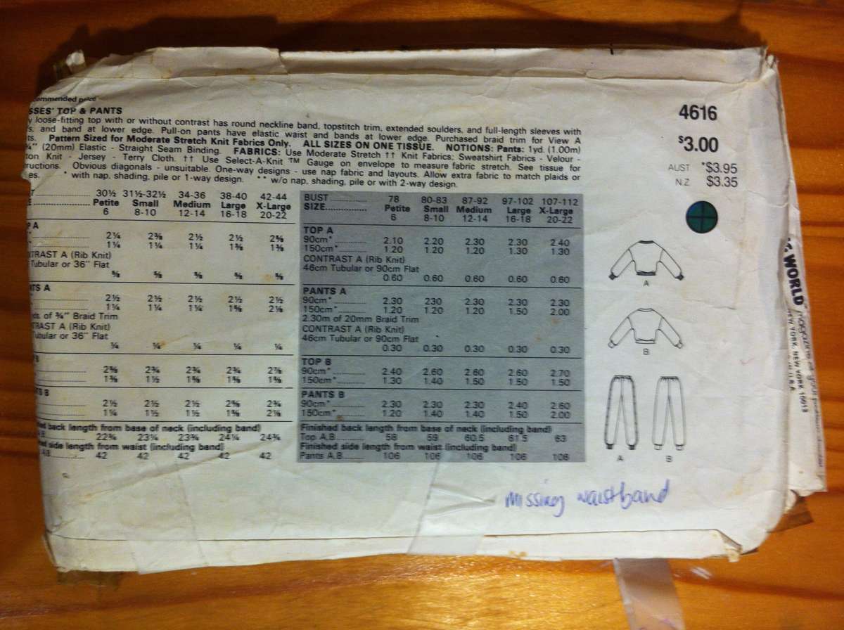 Bundle A. 5 Incomplete / Worn Patterns missing Instructions and or Pattern Pieces. See Photos