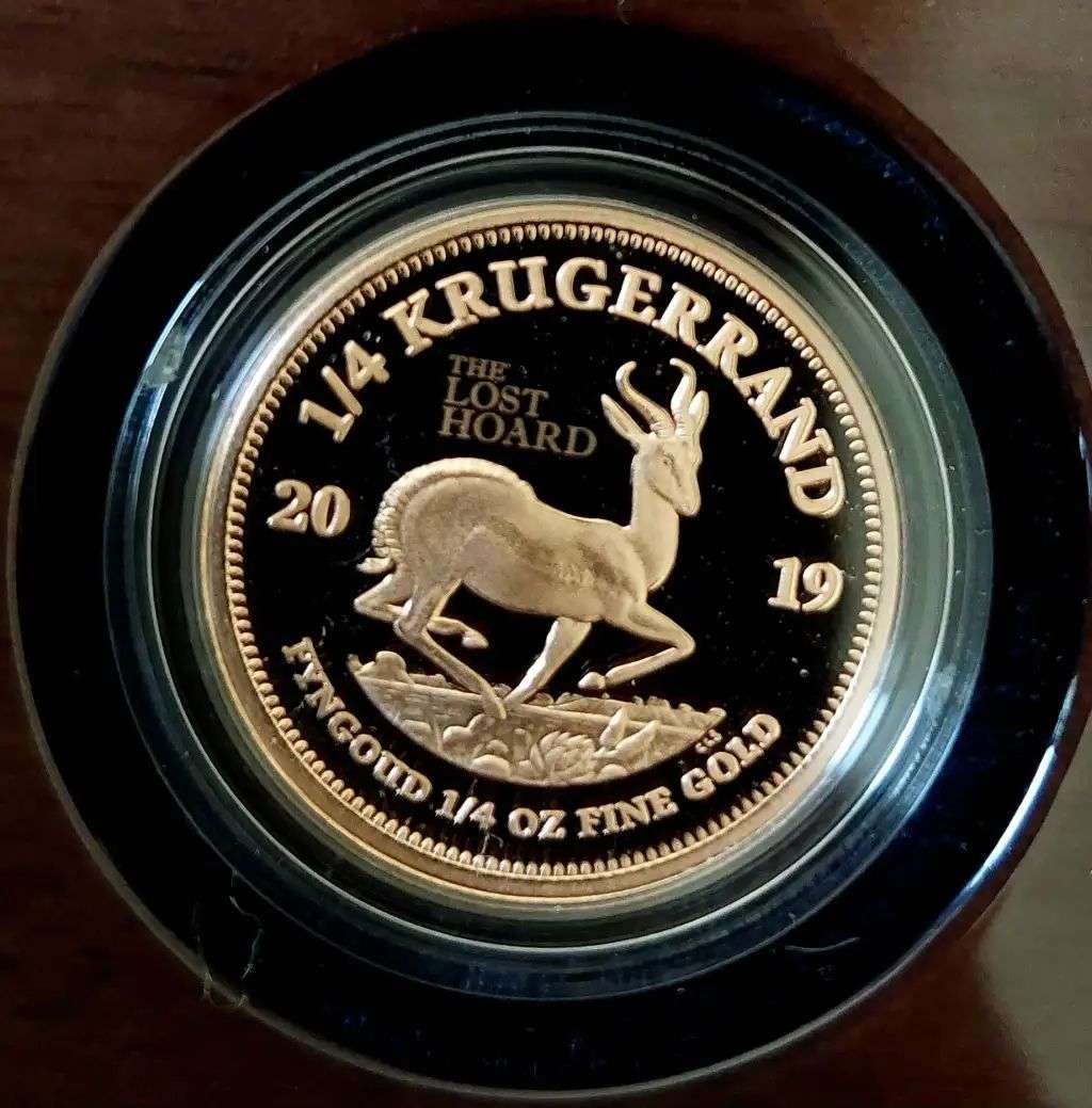 *Still Sealed" 1898 South Africa Gold 1 Pond and 1/4-oz Gold Krugerrand Lost Hoard 2-pc Set NGC F12