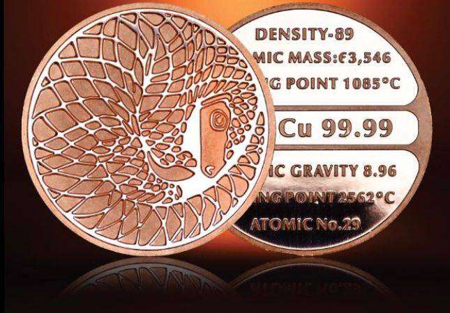 1 oz Copper Pangolin Rounds 99.99