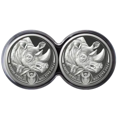 2 oz Silver Coin Set - Big Five II. - Rhino - Double-Capsule - 2022
