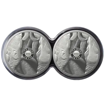 2 oz Silver Coin Set - Big Five II. - Rhino - Double-Capsule - 2022