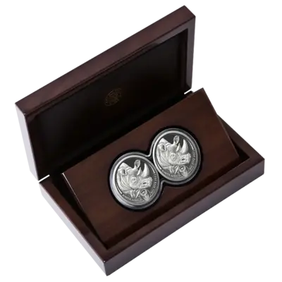 2 oz Silver Coin Set - Big Five II. - Rhino - Double-Capsule - 2022